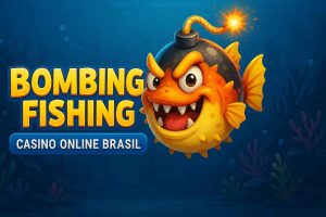 Tela do Bombing Fishing mostrando jogadores lançando bombas para capturar peixes